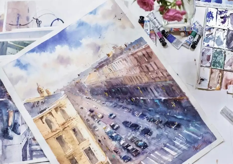 [Анна Майорова] Городской пейзаж акварелью_0.jpg